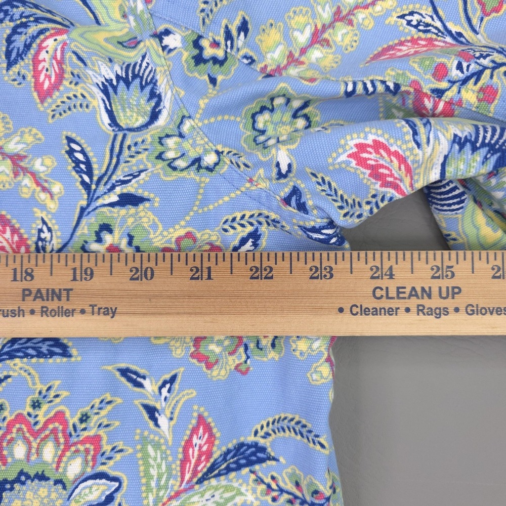 The Tog Shop Jacket Womens XL Blue Floral Print Cotton Button Front Preppy - Picture 10 of 14